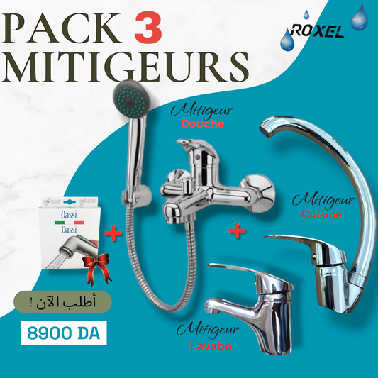 -pack 3 pièces mitigeur